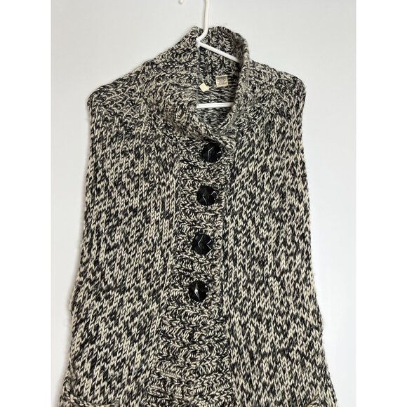 Anthropologie Moth Cable Knit Sleeveless Cowl Neck Sweater‎ Vest Marled Gray S - Picture 2 of 8